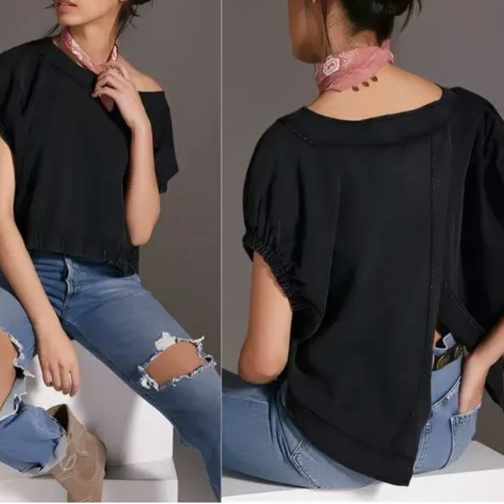 Pilcro Black Off-Shoulder Blouse
